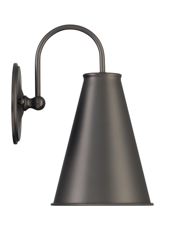 Lumanity Lincoln Tapered Metal 7" Dome Dark Graphite Bronze Wall Sconce Light