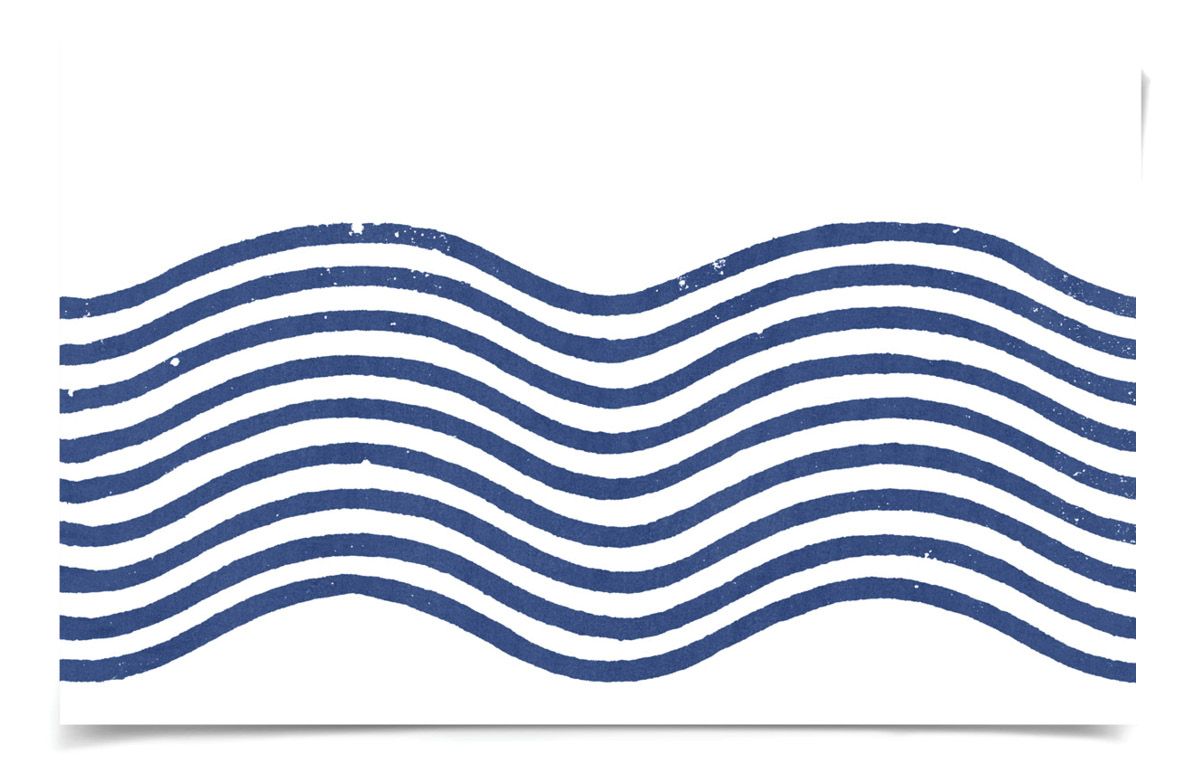 Natural Curiosities Blue Wave Textile Art Print