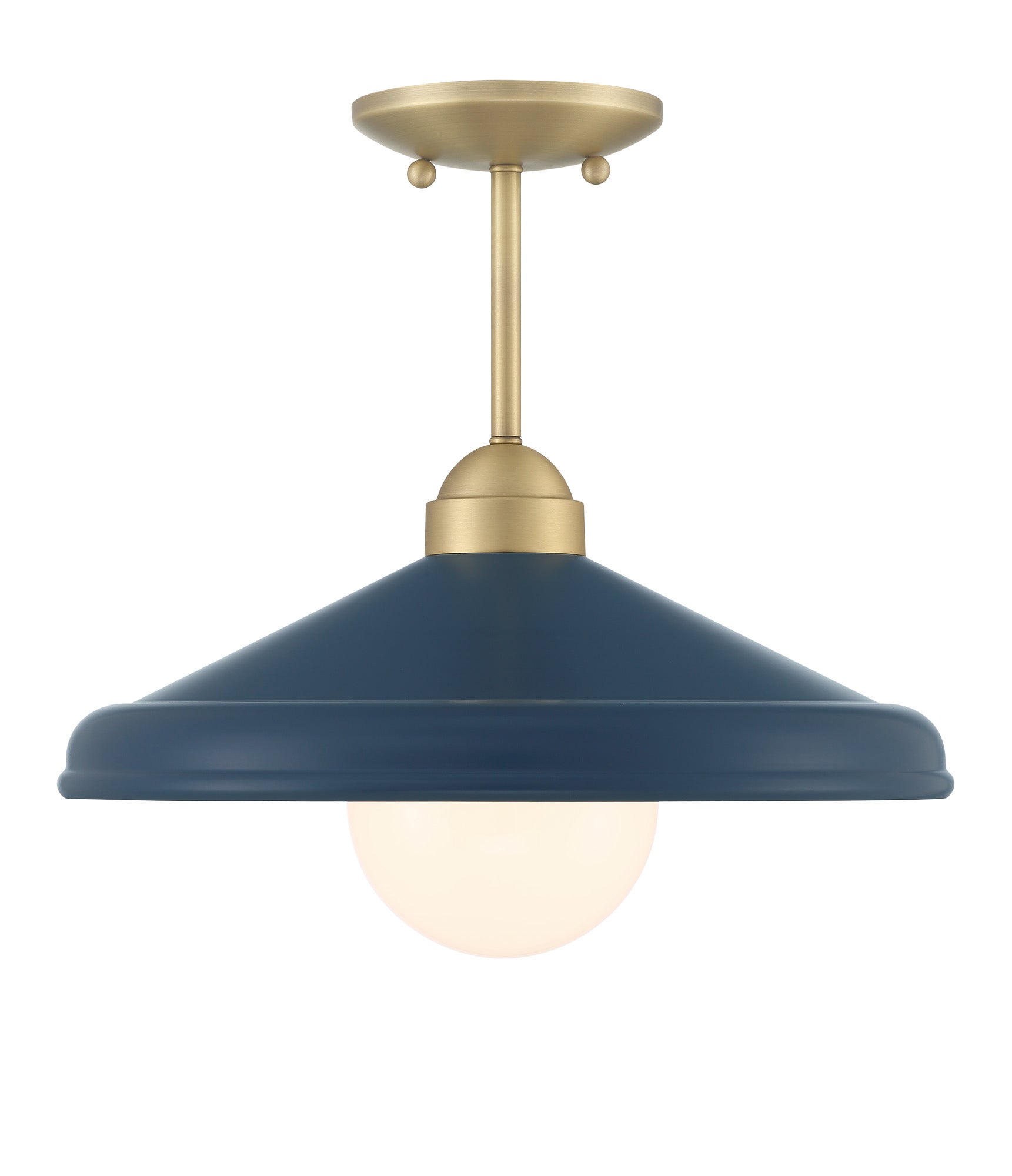 Lumanity Brooks Matte Navy 14" Semi Flush Mount Ceiling Barn Light
