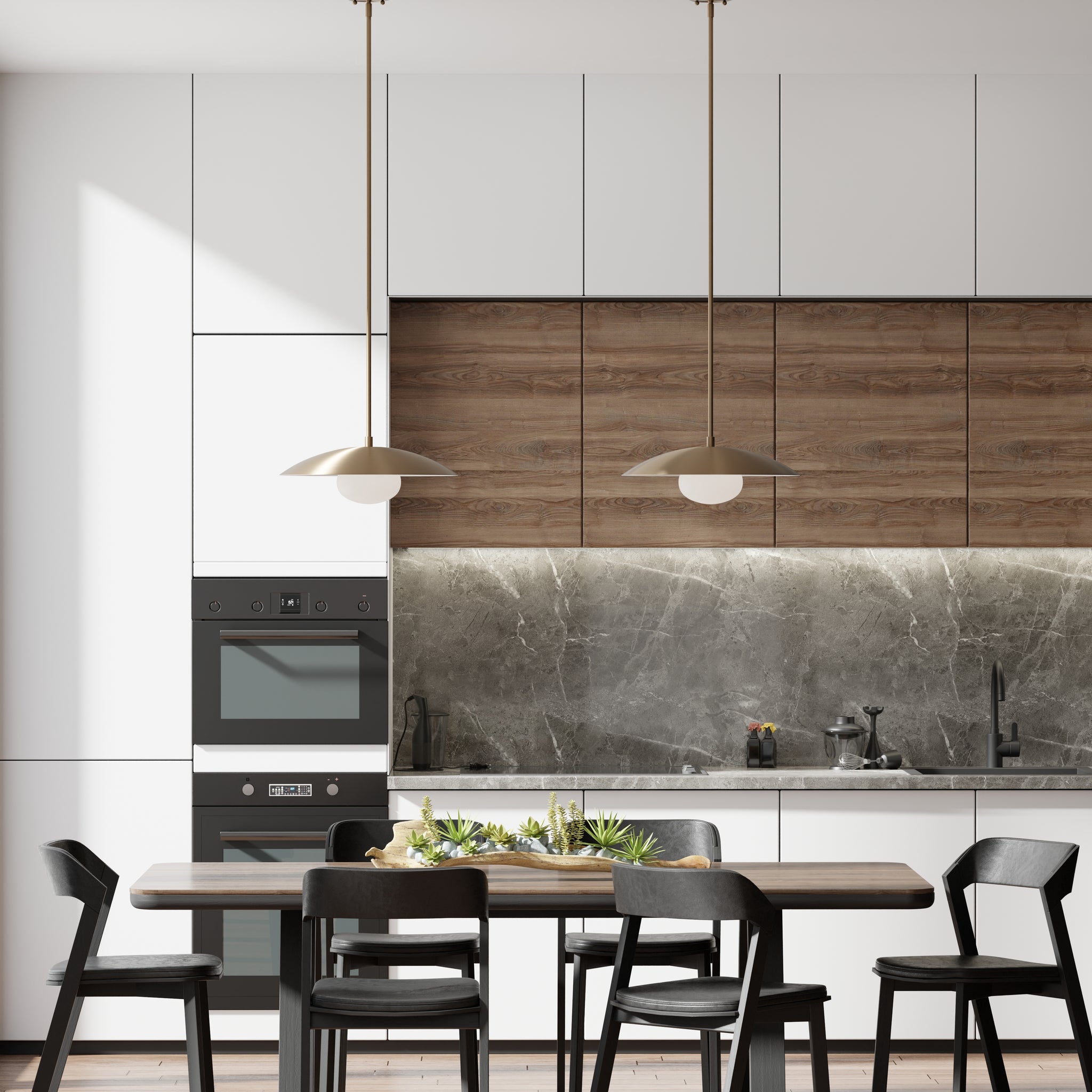 Lumanity Declan Modern Disc Satin Brass 18" Pendant Ceiling Light