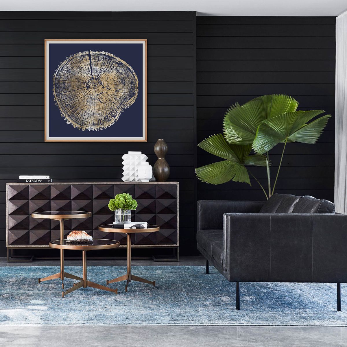 Natural Curiosities Wood Cross Section Gold 1