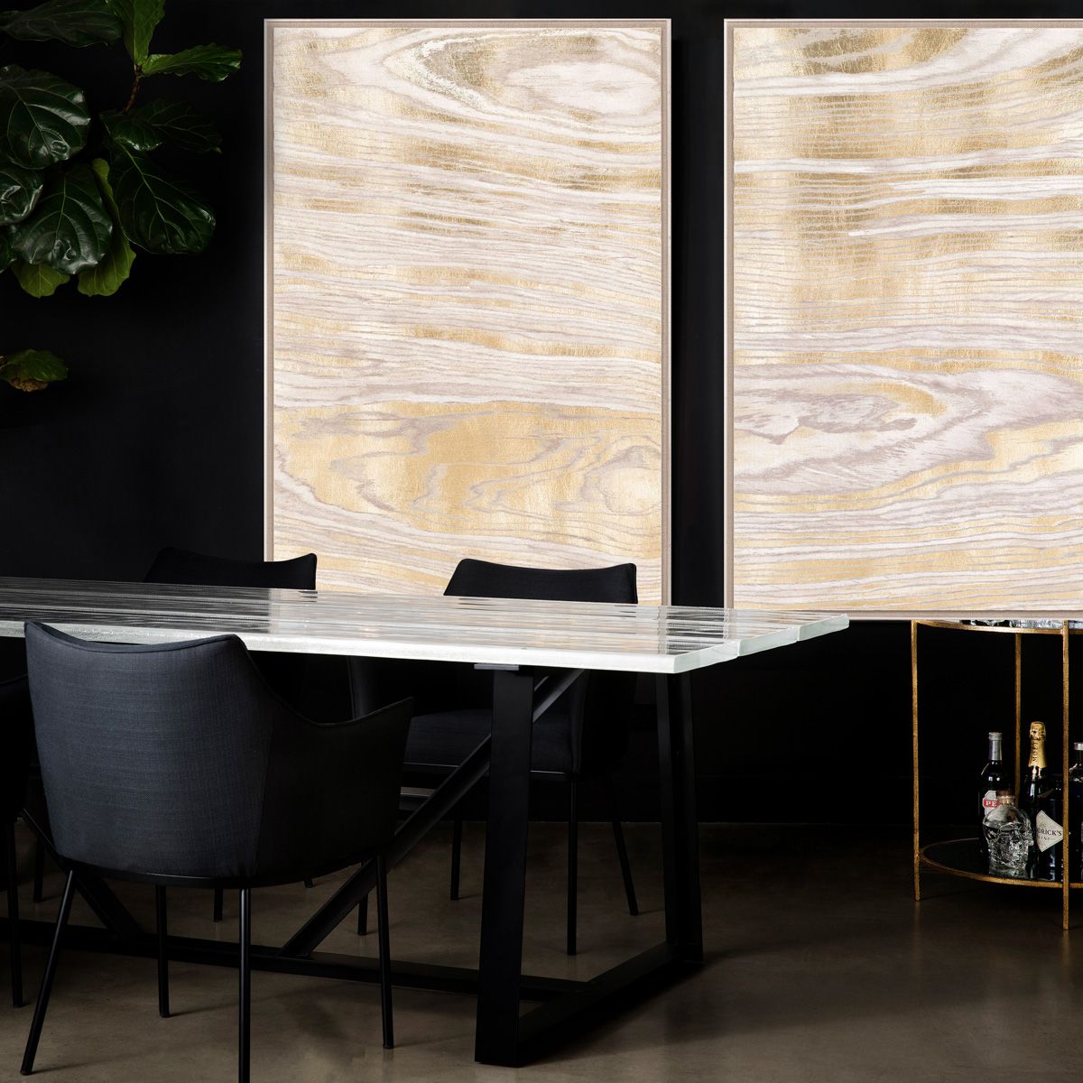 Natural Curiosities Gold Wood Grain Wall Art