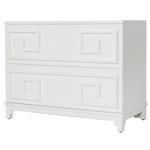 Worlds Away Wrenfield Chest in White Lacquer