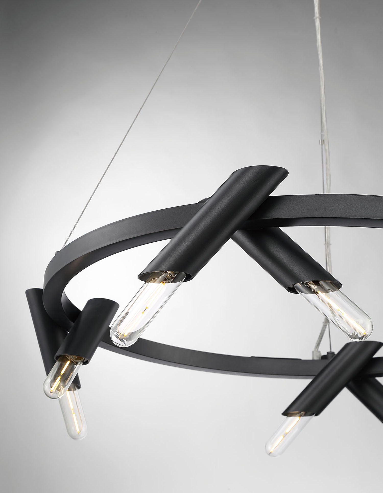 Lumanity Pipeline 8 Light Unique Modern Wagon Wheel Chandelier