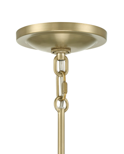 Lumanity Quinn Seeded Glass 10" Dome Antique Brass Pendant Light