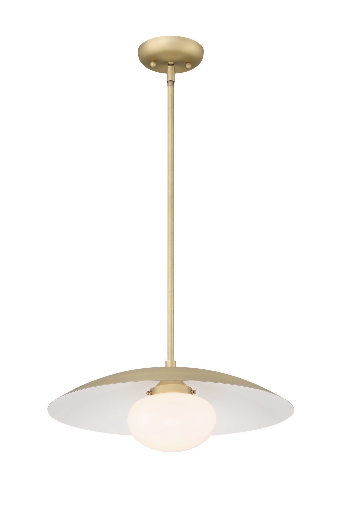 Lumanity Declan Modern Disc Satin Brass 18" Pendant Ceiling Light