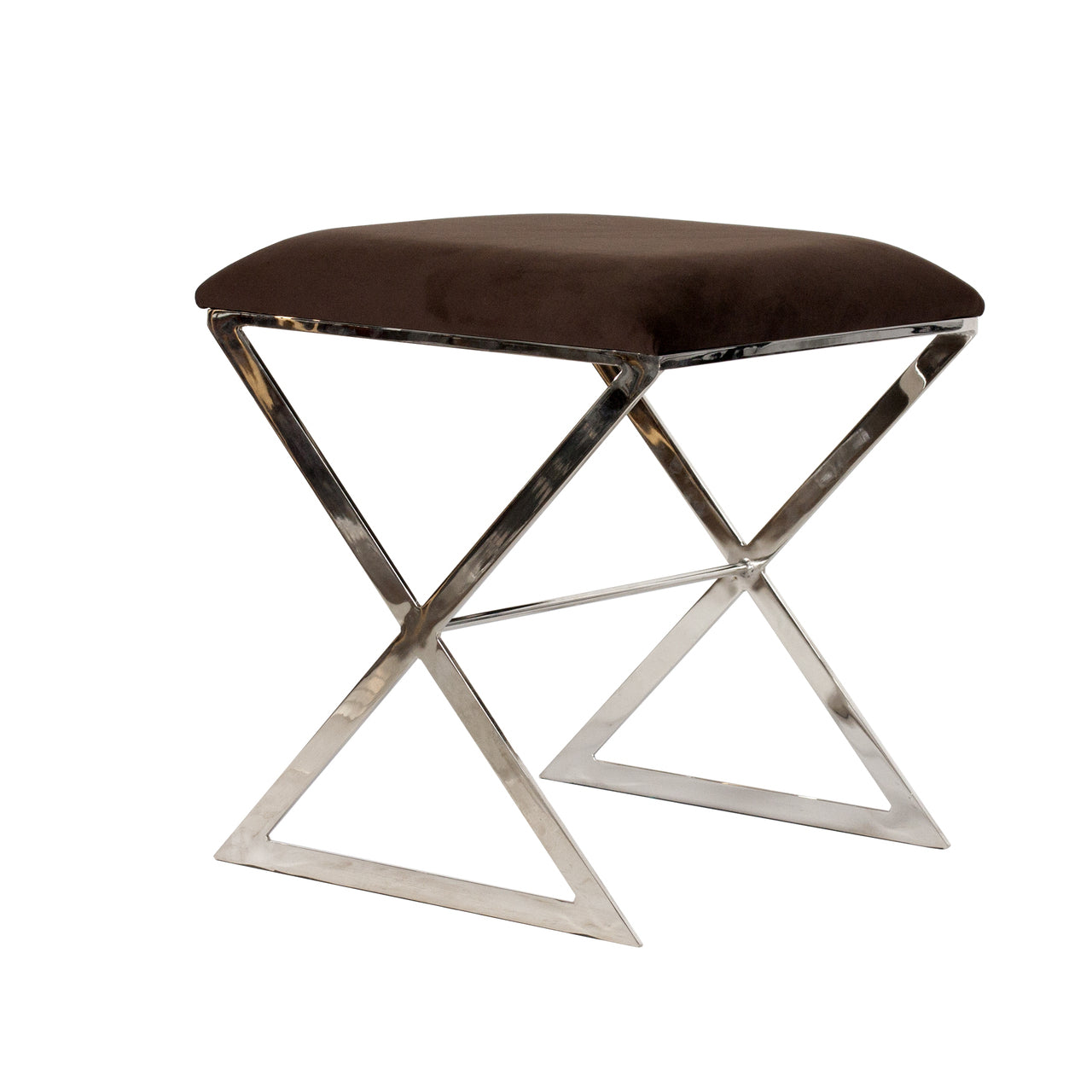 Worlds Away X Side Stool, Nickel