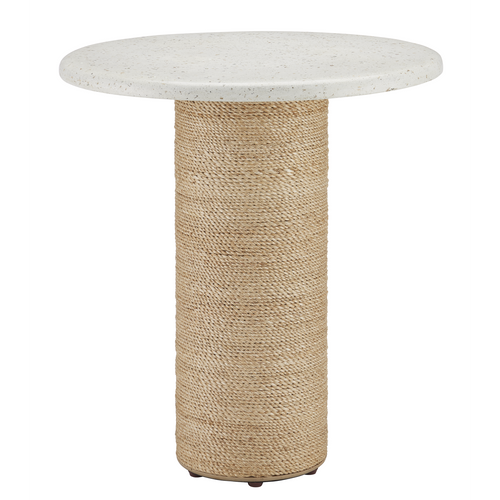 Currey & Company 22.5" Estrada Rope And Concrete Accent Table