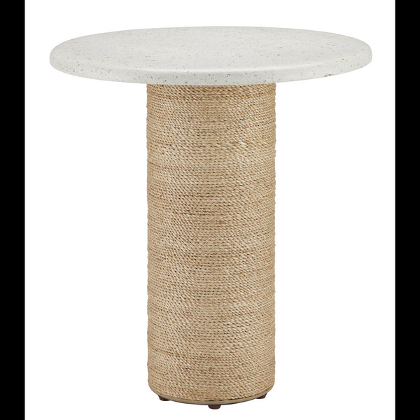 Currey & Company 22.5" Estrada Rope And Concrete Accent Table