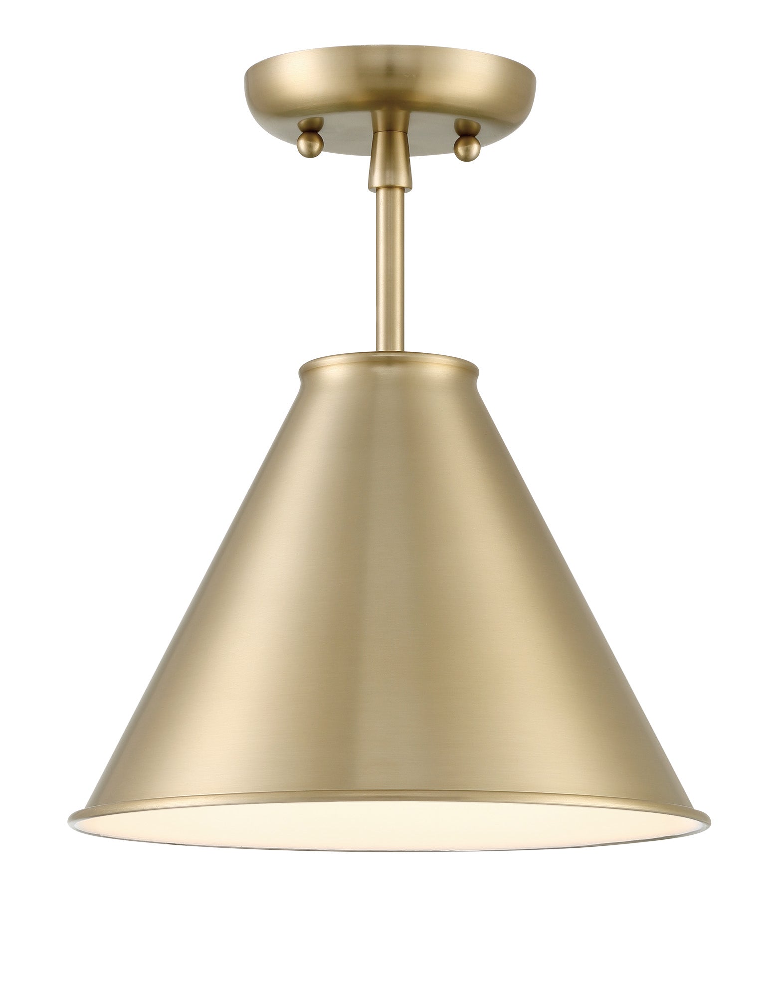 Lumanity Lincoln Tapered Metal 11" Antique Brass Semi Flush Mount Ceiling Light