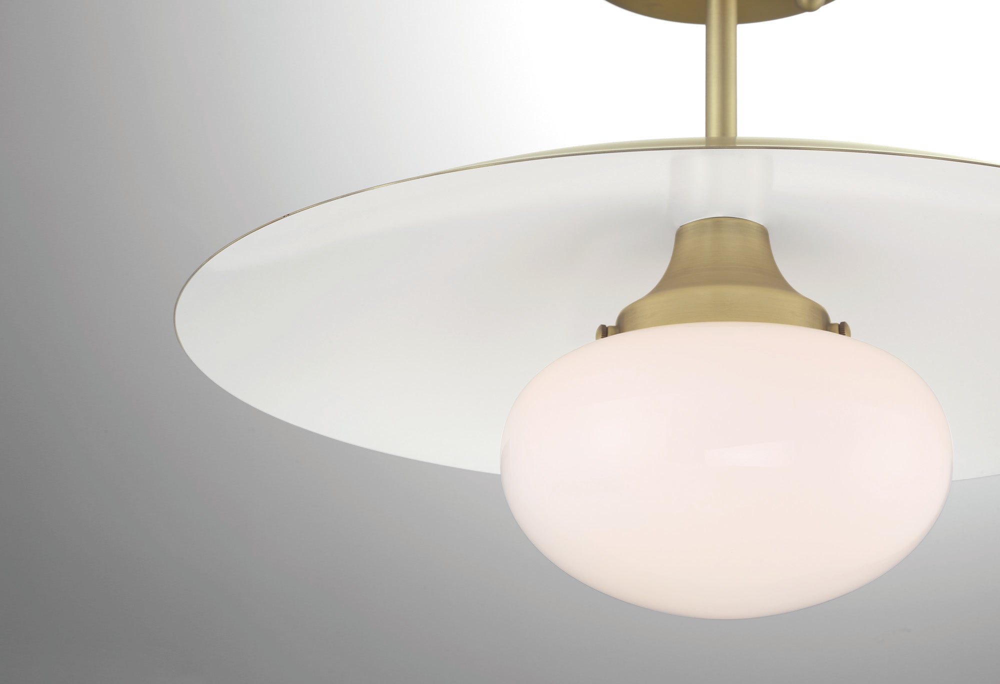 Lumanity Declan Modern Disc Satin Brass 16" Semi Flush Mount Ceiling Light