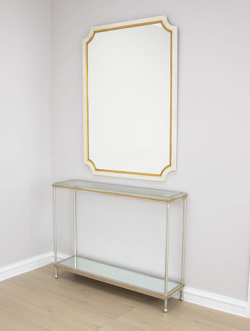 White and Gold Scalloped Mirror