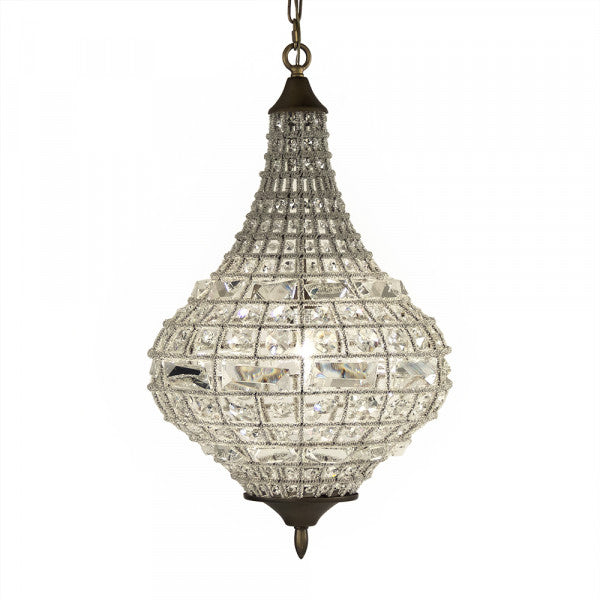 Zentique Teardrop Pendant Chandelier Gold, Clear Crystal