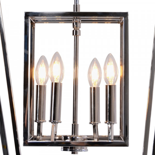 Zentique Geometric Metal Pendant Light Chrome Stainless Steel