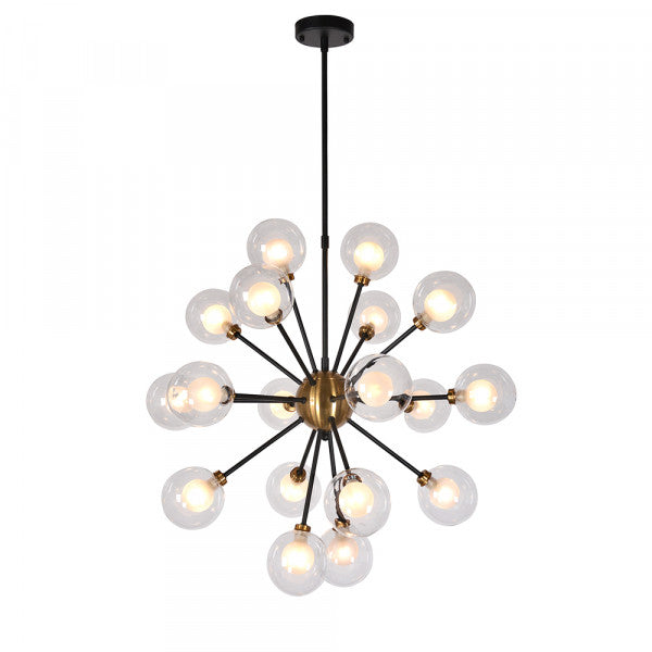 Zentique Globe Burst Pendant Light Large Matte Black, Gold, Clear Glass