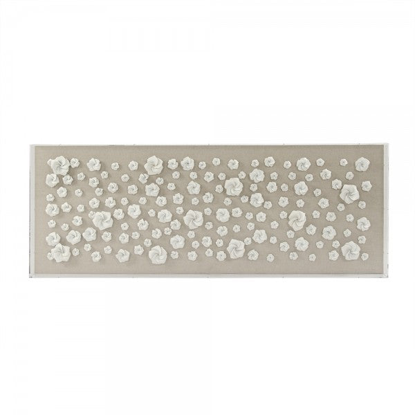 Zentique Flowers In Acrylic Wall Art White Flowers, Natural Linen