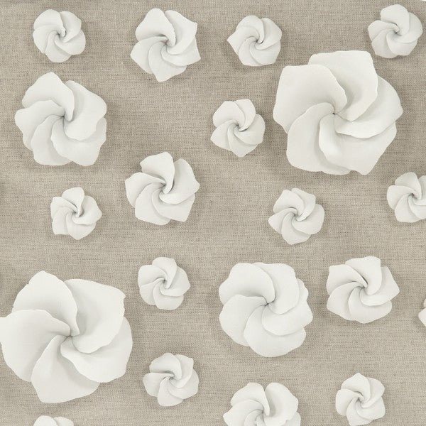 Zentique Flowers In Acrylic Wall Art White Flowers, Natural Linen