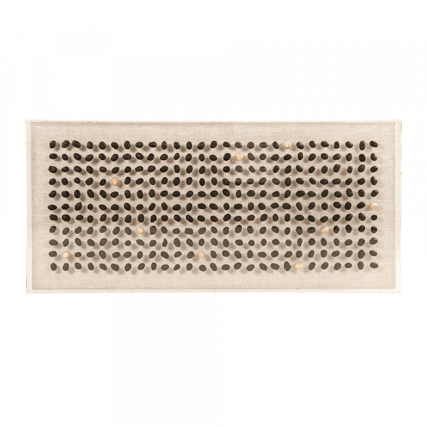 Zentique Gold/Black Stone Acrylic Framed Wall Art Large Black Gold Stones, Natural Linen