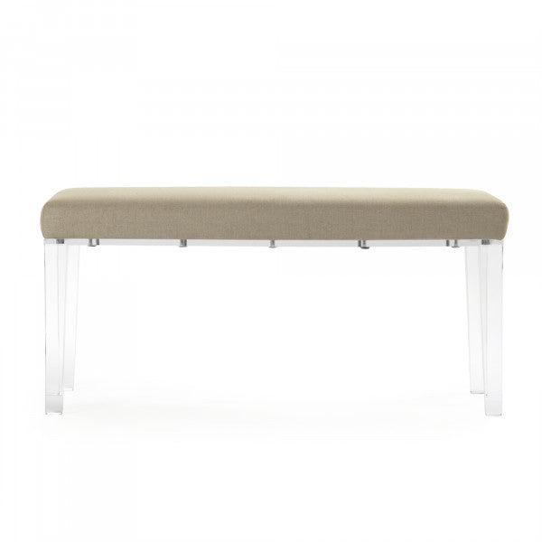 Zentique Emma Bench Natural Linen, Blue Stripe