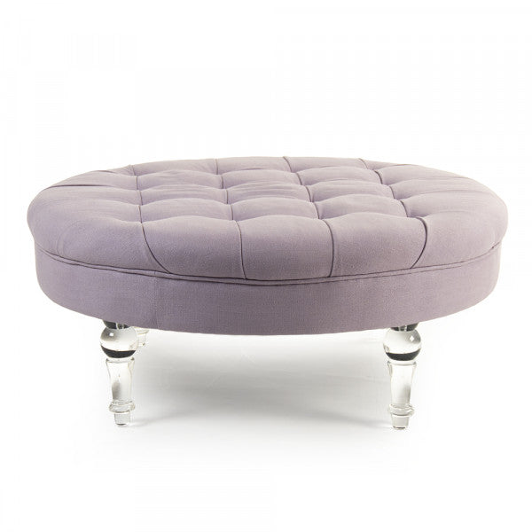 Zentique Round Adalene Ottoman Acrylic Legs