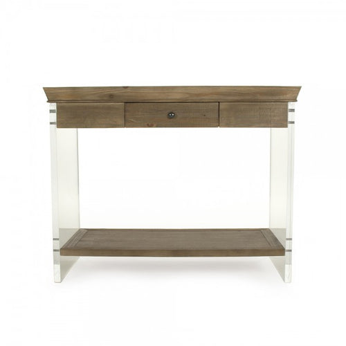 Zentique Charmain Acrylic Console Brown, Clear