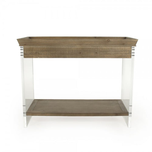 Zentique Charmain Acrylic Console Brown, Clear