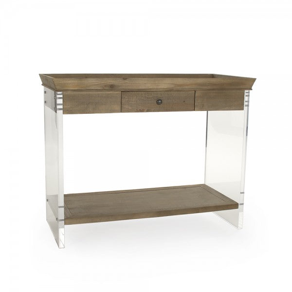 Zentique Charmain Acrylic Console Brown, Clear