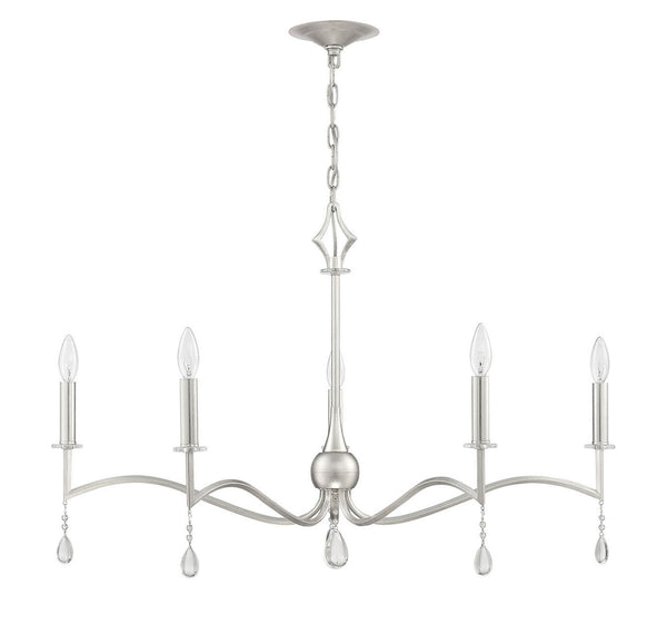 Lumanity Vivienne Statement 4 Light Silver And Crystal Chandelier