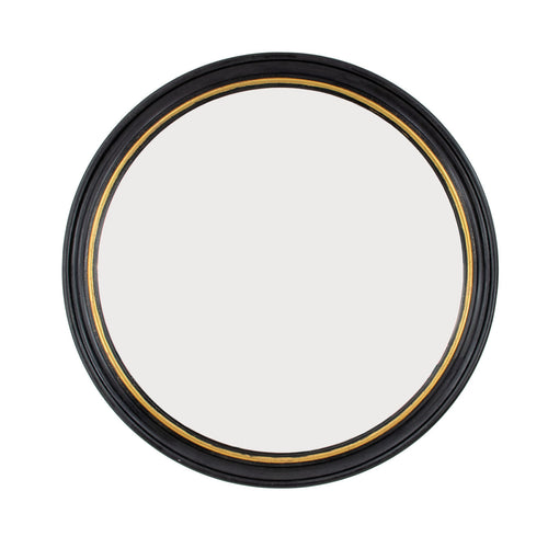 Round Black and Gold Mirror