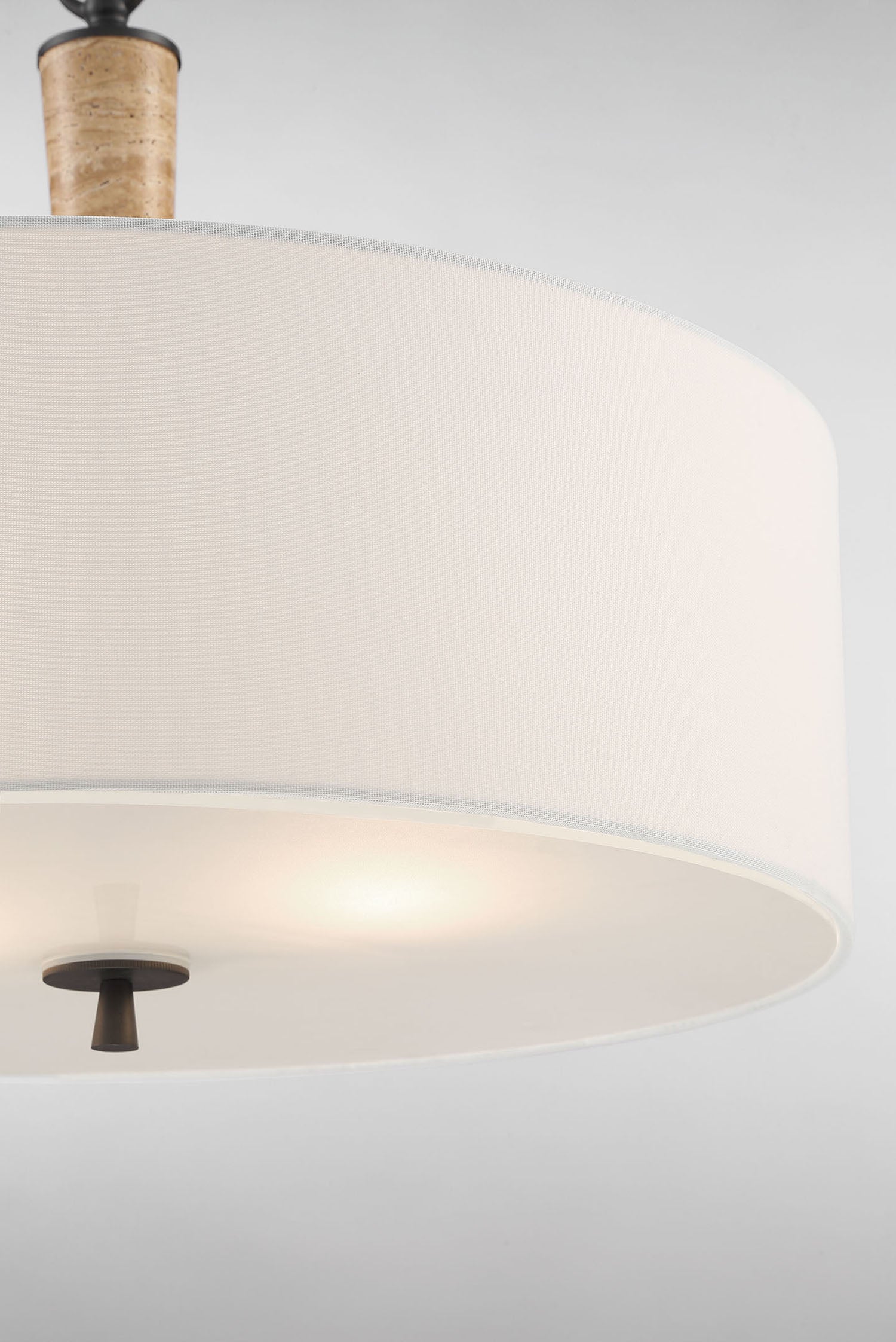 Lumanity Sullivan Contemporary Travertine 2 Light Drum Chandelier