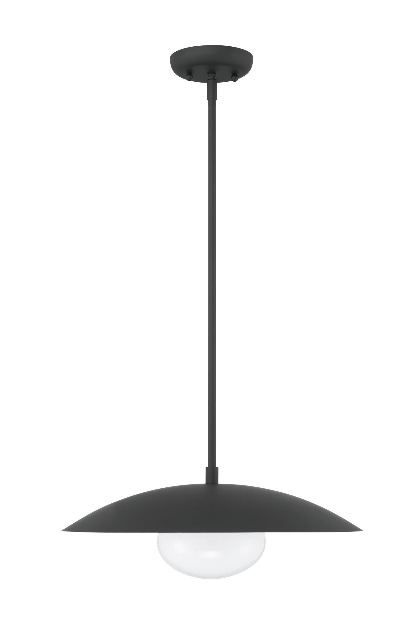 Lumanity Declan Modern Disc Matte Black 18" Pendant Ceiling Light