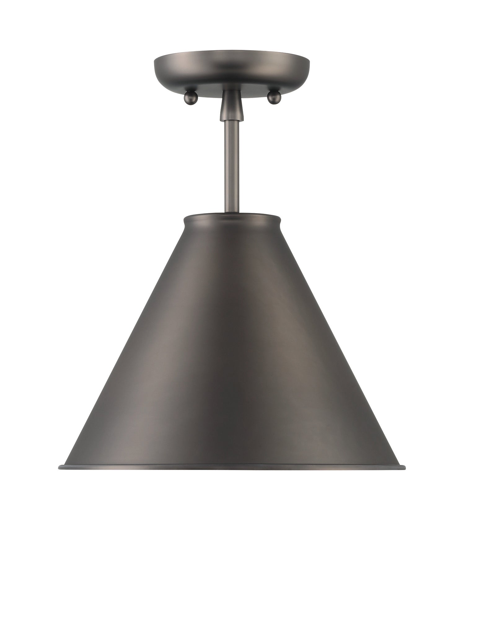 Lumanity Lincoln Tapered Metal 11" Dark Graphite Bronze Semi Flush Mount Ceiling Light